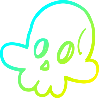 Bir insan tarafından çizilen cadılar bayramı kafatası karikatürü.