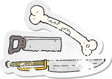 Bir insan tarafından çizilmiş bir karikatür bıçağının gerilimli çıkartması.