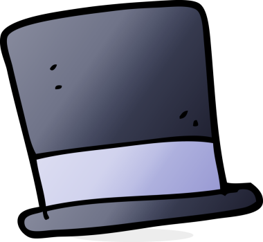 Bir insan tarafından çizilmiş serbest çizim silindir şapka.