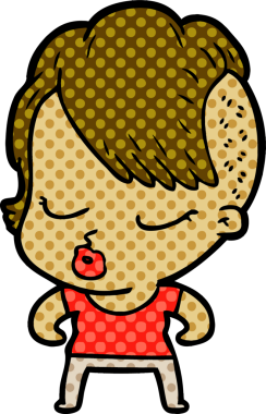 Bir insan tarafından çizilmiş güzel hippi kız.