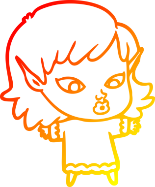 Bir insan tarafından çizilmiş güzel bir elf kızı çizimi.