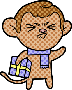 Bir insan tarafından çizilmiş sinir bozucu bir maymun.