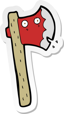 Bir insan tarafından çizilmiş bir baltanın çıkartması.