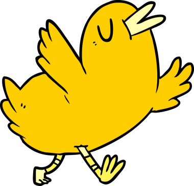 bir insan tarafından çizilmiş mutlu bir kuş.