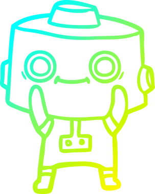 Bir insan tarafından çizilmiş soğuk gradyan robot çizimi