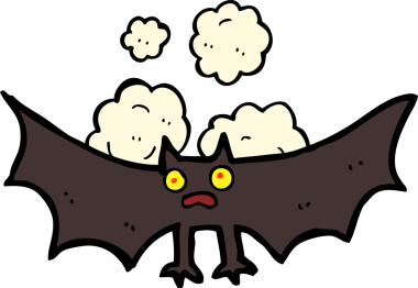 Bir insan tarafından çizilmiş karikatür yarasa