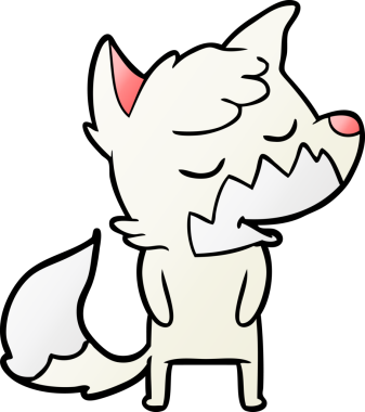 Bir insan tarafından çizilmiş dost canlısı çizgi film tilkisi