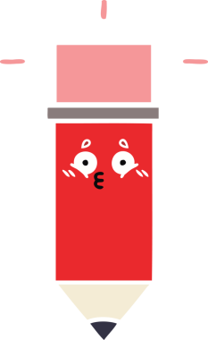 Bir insan tarafından çizilmiş düz renkli bir kalem karikatürü