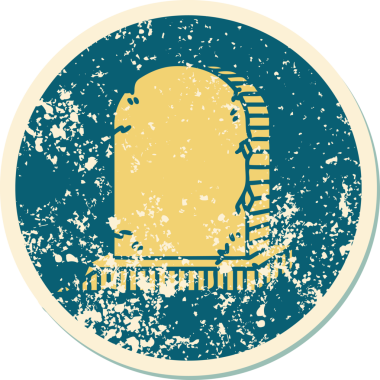 Bir insan tarafından çizilmiş bir mezar taşının sembolik dövmesi.