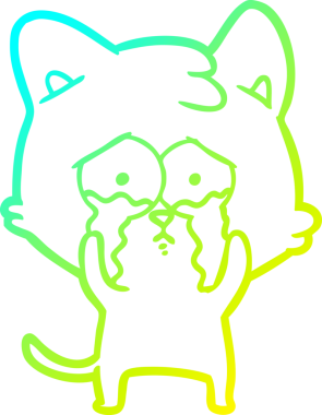 Bir insan tarafından çizilmiş ağlayan bir çizgi filmin soğuk gradyan çizimi