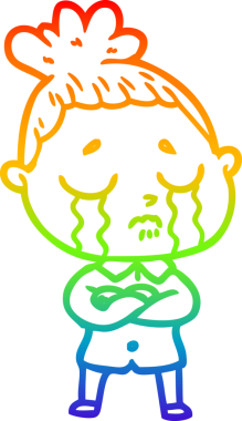 Bir insan tarafından çizilmiş ağlayan bir karikatür çizimi.