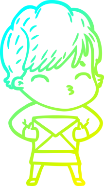 Bir insan tarafından çizilmiş bir karikatür kadın çizimi