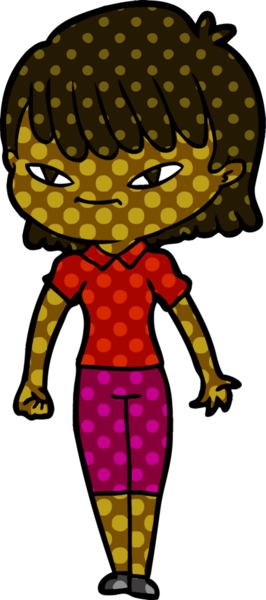 Bir insan tarafından çizilmiş karikatür kadın.