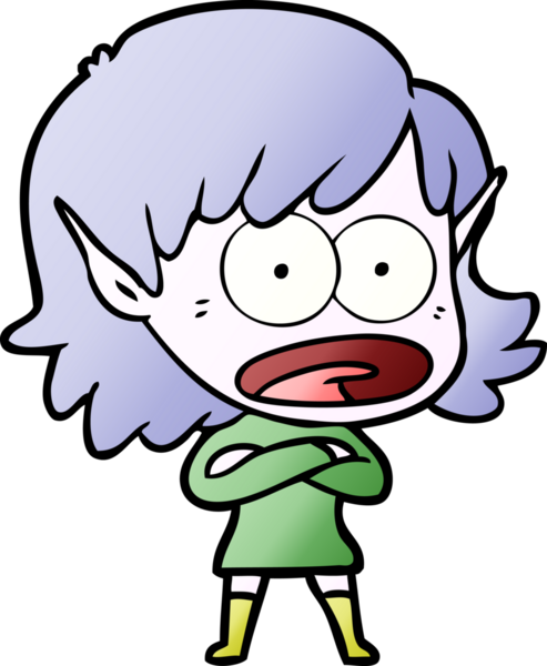 Bir insan tarafından çizilen elf kızı şok etti.