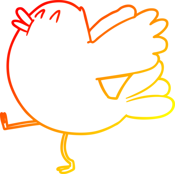 Bir insan tarafından çizilmiş kanat çırpan bir karikatür çizimi.