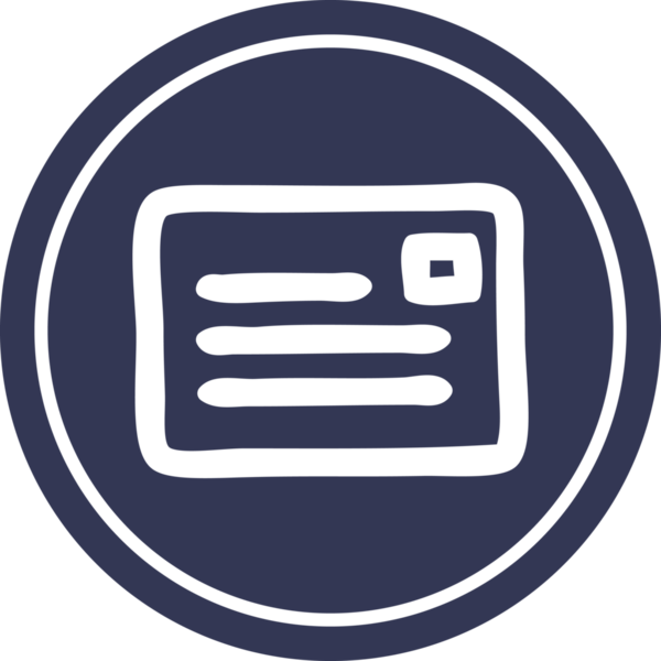 bir insan tarafından çizilmiş zarf harfi dairesel simgesi