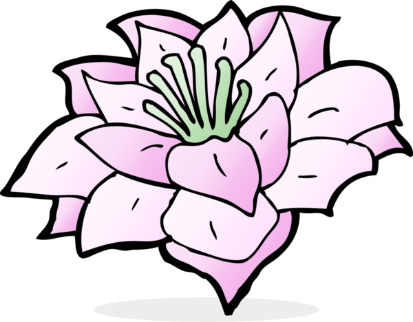 Bir insan tarafından çizilmiş karikatür çiçeği