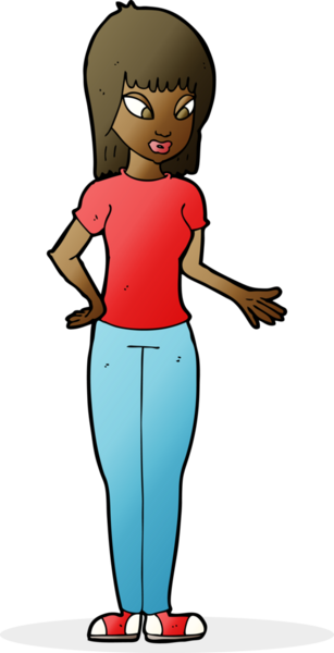 Bir insan tarafından çizilmiş bir karikatür kadın.