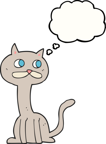 Bir insan tarafından çizilmiş serbest çizim baloncuk çizgi film kedisi.