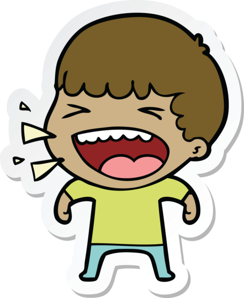 Bir insan tarafından çizilmiş bir karikatür çıkartması.