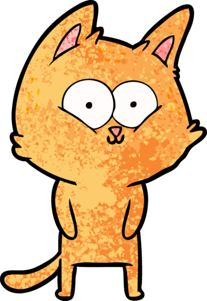 Bir insan tarafından çizilmiş çizgi film kedisi.