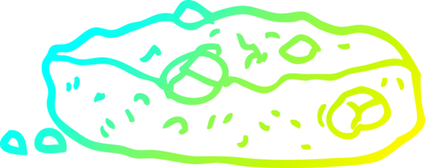 Bir insanın çizdiği çikolatalı kurabiyenin soğuk gradyan çizgisi.