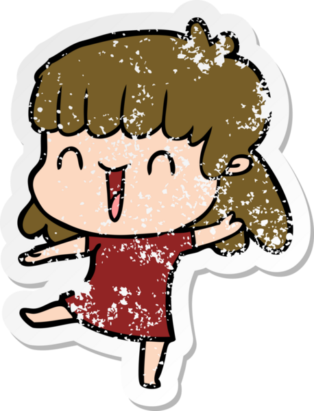 Bir insan tarafından çizilmiş karikatür bir kadının sıkıntılı çıkartması.