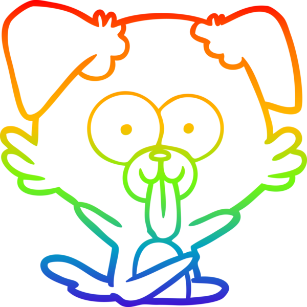 Bir insan tarafından çizilmiş dilli çizgi film köpeğinin çizimi.