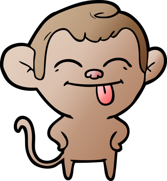 Bir insan tarafından çizilmiş komik çizgi maymun.