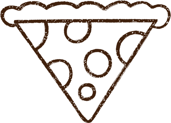 Bir insan tarafından çizilmiş pizza kömürü.