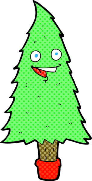 Bir insan tarafından çizilmiş karikatür noel ağacı