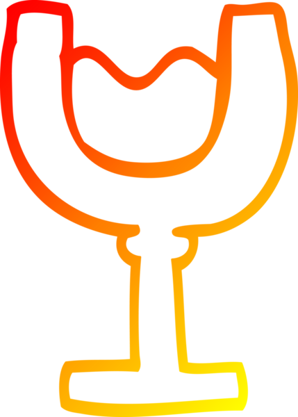 Bir insan tarafından çizilmiş bir bardak şarabın sıcak gradyan çizgisi