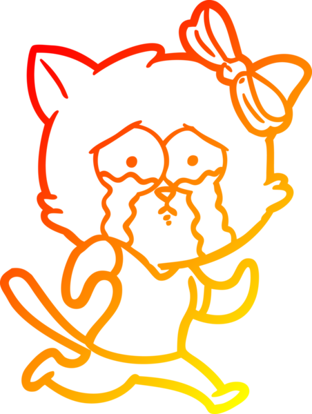 Bir insan tarafından çizilmiş çizgi film kedisinin sıcak çizgi çizimi