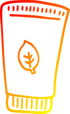 Bir insan tarafından çizilen çizgi film cilt losyonunun sıcak çizgi çizimi