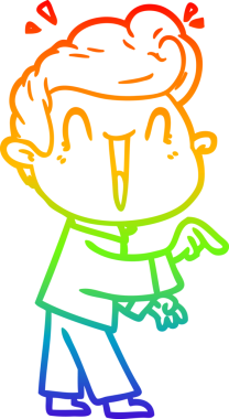 Gökkuşağı gradyanı çizimi bir insan tarafından çizilmiş heyecanlı bir çizgi film