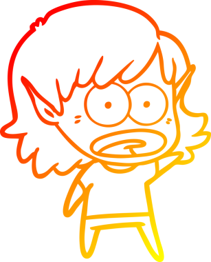 Bir çizgi film karakteri çizimi bir insan tarafından çizilmiş elf kızı şok etti.