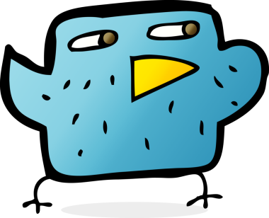 Bir insan tarafından çizilmiş çizgi film kuşu.