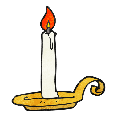 Bir insan tarafından çizilmiş el yapımı karikatür yanan mum.