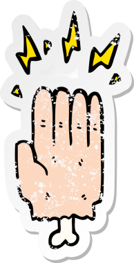 Bir insan tarafından çizilmiş büyülü cadılar bayramı zombi elinin sıkıntılı çıkartması.