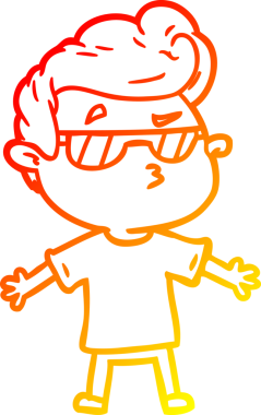 Bir insan tarafından çizilen karikatür karikatürünün sıcak çizgi çizimi.