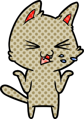 Bir insan tarafından çizilmiş kedi tıslaması.