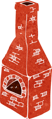 Bir insan tarafından çizilmiş eski bir baca karikatürü.