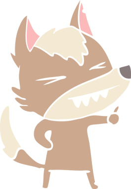 kızgın kurt düz renkli çizgi film bir insan tarafından çizildi.