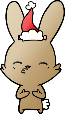 Bir insan tarafından çizilmiş Noel Baba şapkasının gradyan çizimi.