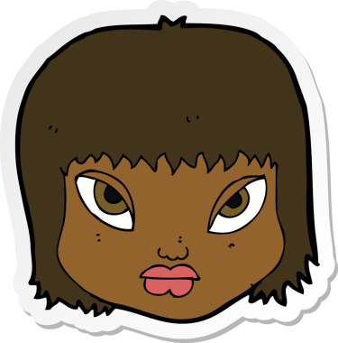 Bir insan tarafından çizilmiş bir karikatür çıkartması.