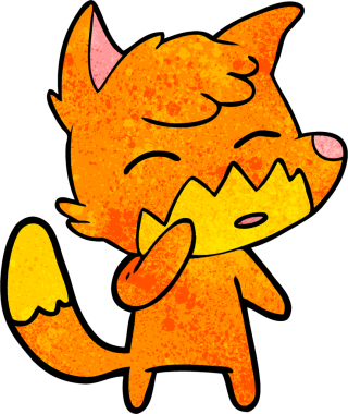 bir insan tarafından çizilmiş tilki çizgi filmi