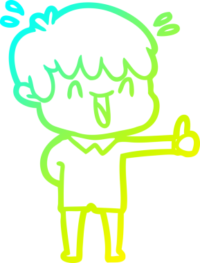 Bir insan tarafından çizilmiş gülen bir çizgi film karakteri çizimi.