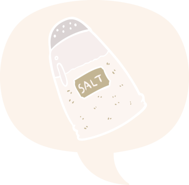 bir insan tarafından çizilmiş eski usul konuşma baloncuklu çizgi film tuzluğu.