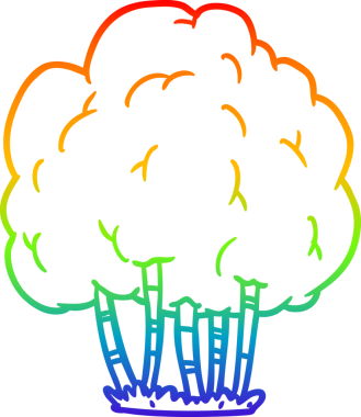 gökkuşağı gradyan çizgisi bir insan tarafından çizilmiş bir çizgi ağaç