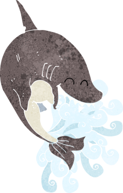 Bir insan tarafından çizilmiş bir köpek balığı.